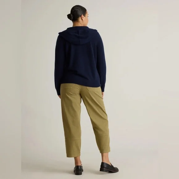 NWT Quince Mongolian Cashmere Full-Zip Hoodie True Navy Size M - Picture 13 of 15